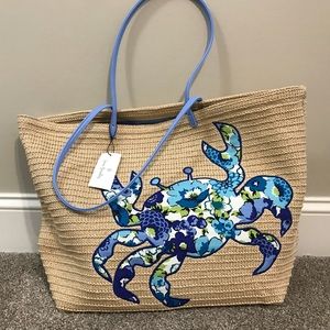 NWT Vera Bradley Seashore Tote Blueberry Blooms